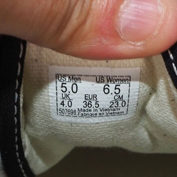 Vans Old Skool V Hook & Loop "Prison Style" Black / White Women's 6.5 - Picture 10 of 11